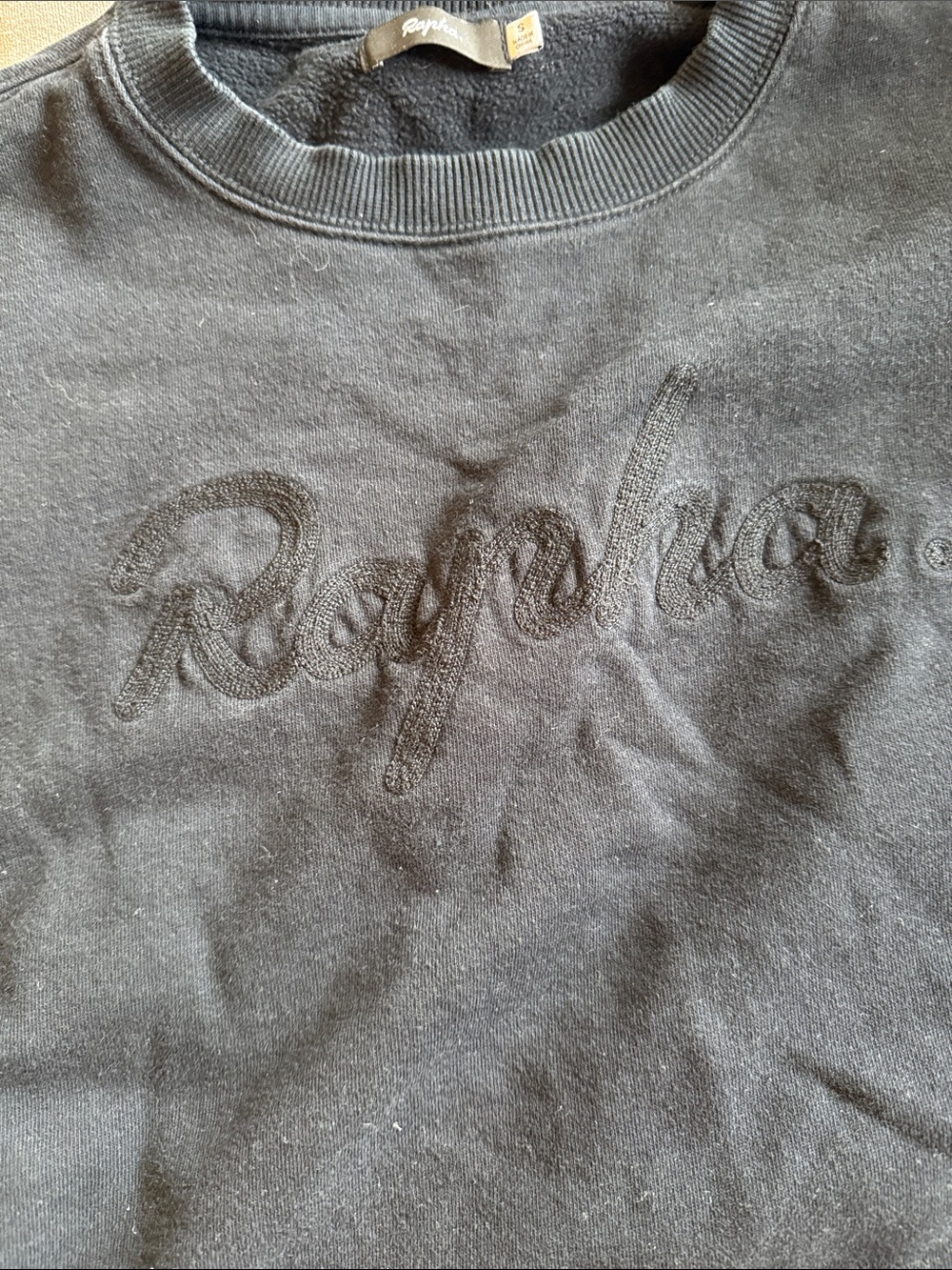 Rapha sz S Black Logo Sweatshirt 100% cotton Embroidered Crewneck good cond - Picture 8 of 9